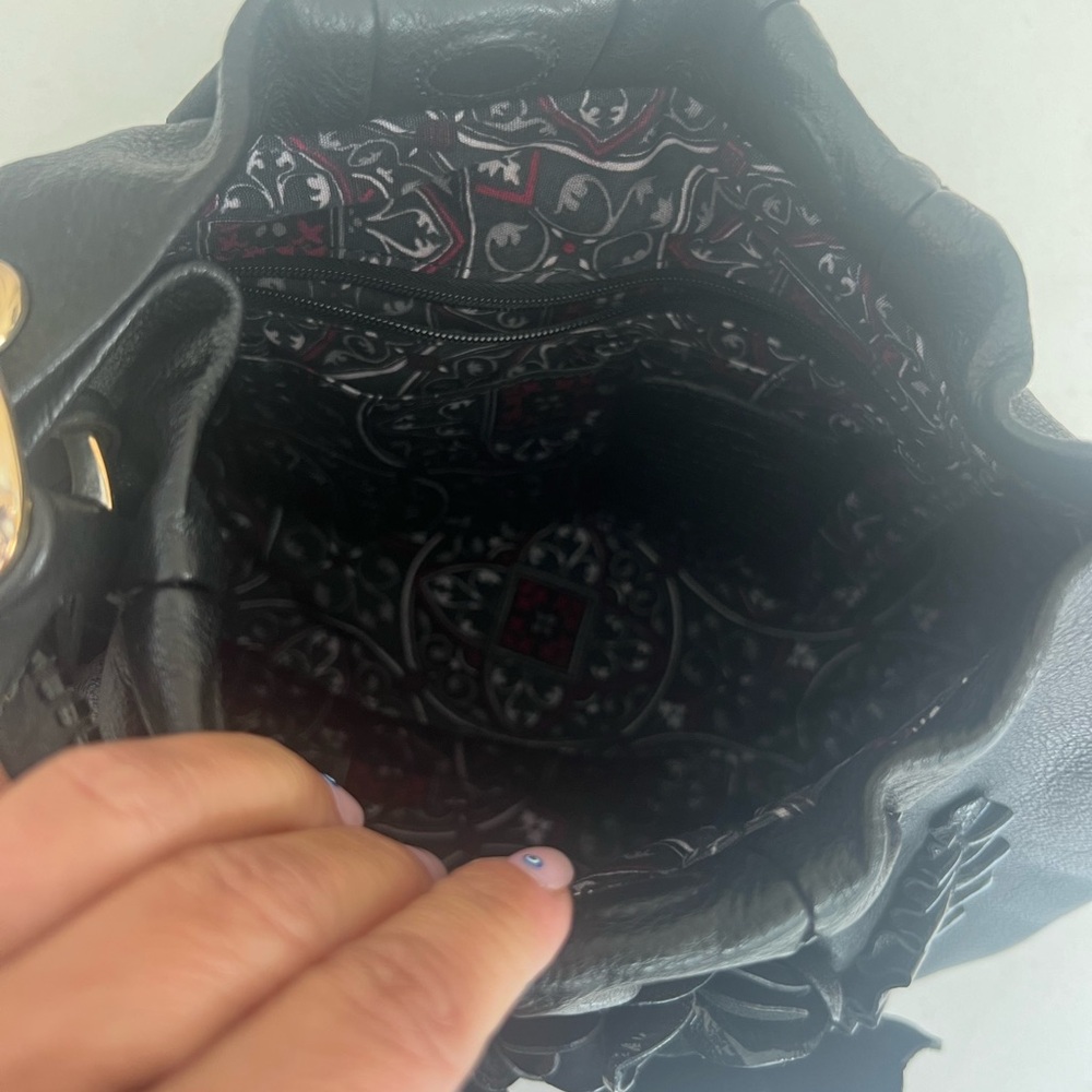 Brighton black floral leather handbag - Picture 3 of 4